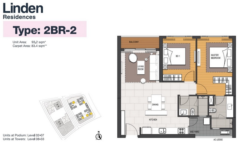 Căn hộ 2 phòng ngủ cho thuê Empire City tầng 3 block Linden đủ nội thất