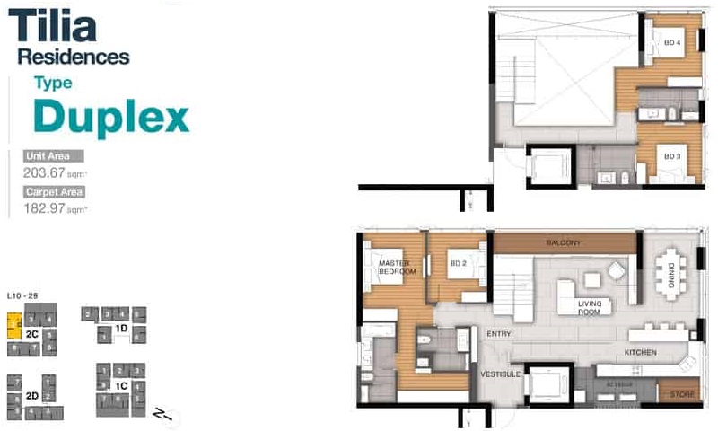 Duplex Empire City bán lầu 14 Tilia không nội thất 4 phòng ngủ view sông
