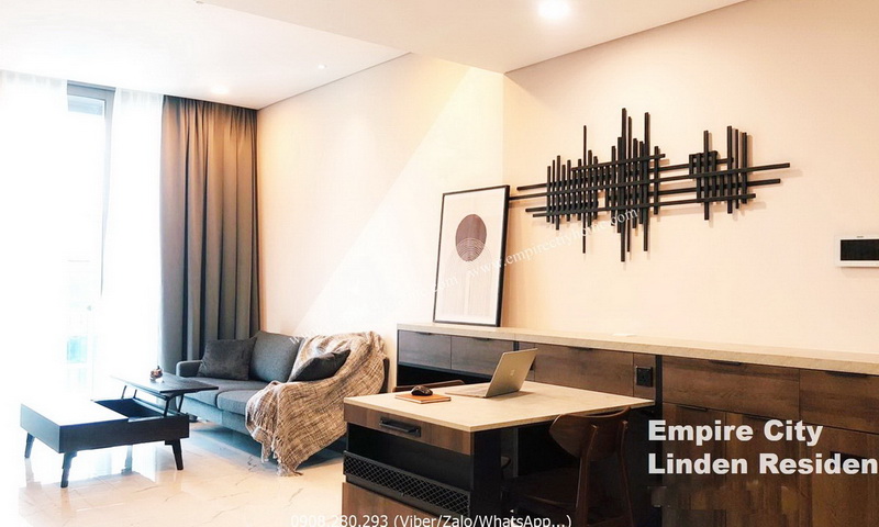 Cho thuê Empire City 1 phòng ngủ tầng 31 Linden đủ nội thất view Bitexco
